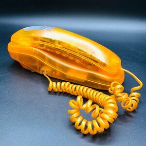 90s CHATEAU Neon Orange Translucent Landline Phone Desktop or Wall Mount